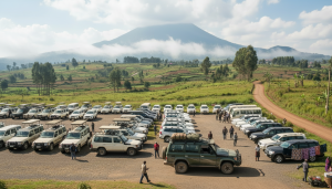 Rent a car for Musanze and Volcanoes National Park from Kigali — 110 km, 2-hour drive. 4x4 from $40/day. The gateway to mountain gorilla trekking in Rwanda.