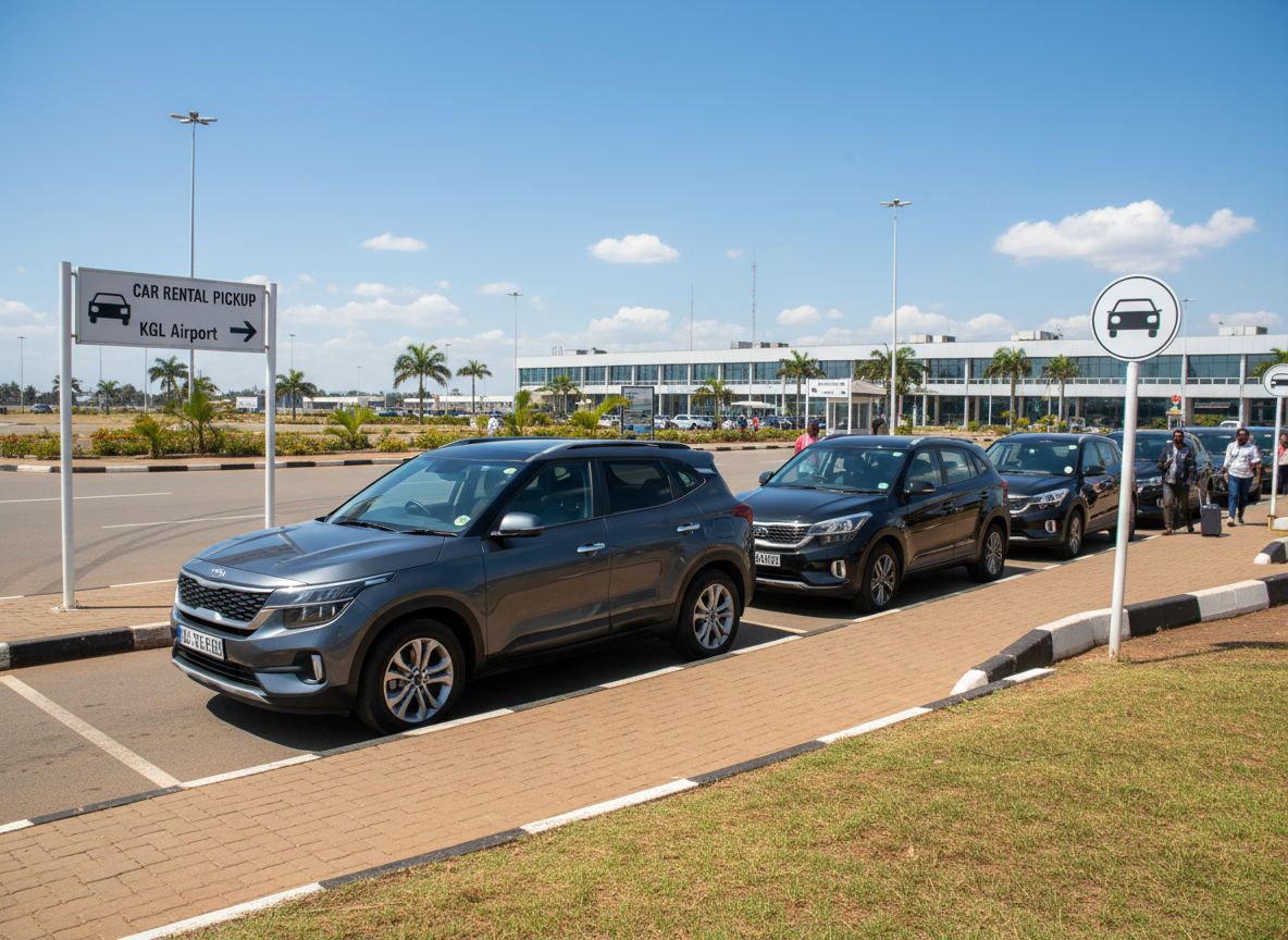 Everything about collecting a rental car at KGL — where to go, what to bring, the pickup process step-by-step and first driving tips from the airport.